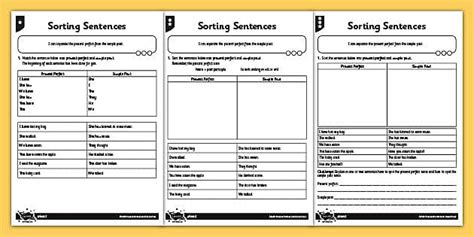 Sorting Sentences Differentiated Worksheet / Worksheet Pack