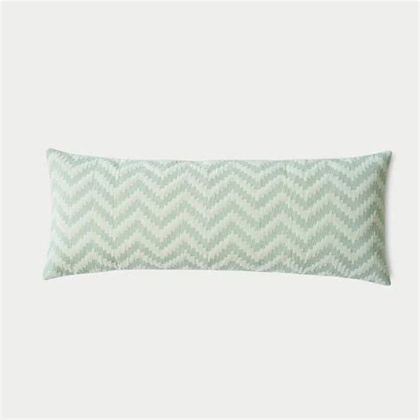 Chevron Green Lumbar Velvet Cushion Cover | Premium Home Textiles in