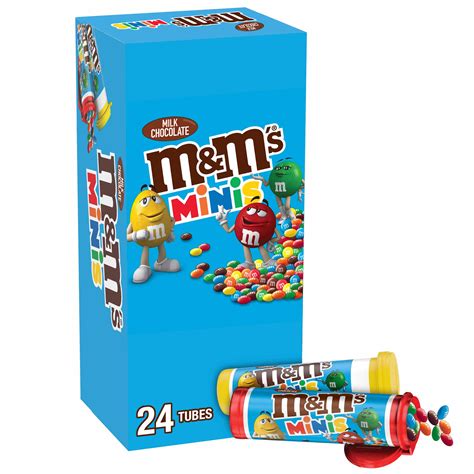 M&M's Small Minis Milk Chocolate Candy Packs - Bulk Box 1.08 Oz Tubes ...