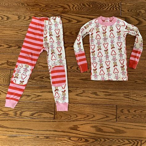 Hanna Andersson Dr Seuss Cindy Lou Who Candy Cane Grinch Pajamas 110 Sz ...
