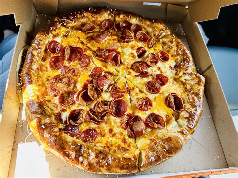 Stuffed crust pretzel pizza with old world pepperoni : r/LittleCaesars