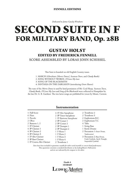 Second Suite in F - Full Score by Gustav Holst Sheet Music for Concert ...
