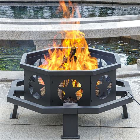 Amazon.com : Panovue 35 inch Fire Pit for Outside, Heavy Duty Wood ...