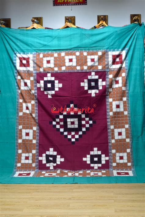 Green Maroon Checks Pasapali (Double Bedsheet)