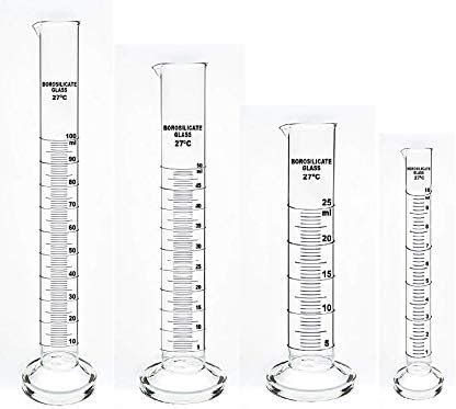 Labifie Borosilicate Glass Measuring Cylinder 10ml, 25ml, 50ml, 100ml ...