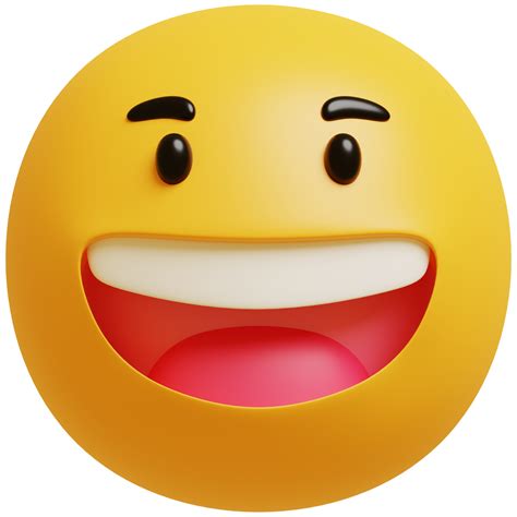 3D smile emoji.Happy, funny cute character.3D render illustration. 22538043 PNG