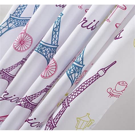 RT Designers Collection Classic Printed Shower Curtain 70-in L Paris ...