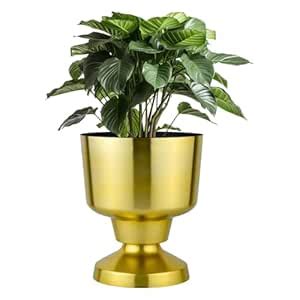 Rust & Shine Bloom Space Iron Plant Pot – Gold Finish | Durable Metal ...
