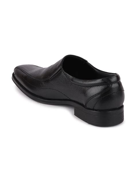 Buy Black Leather Formal Slip On Shoes For Men Online