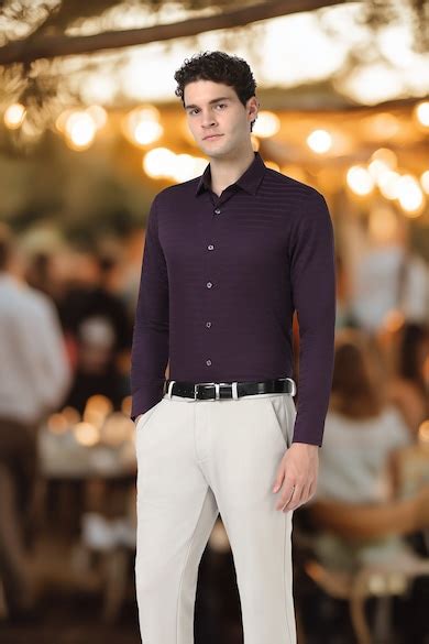 Buy Men Purple Slim Fit Full Sleeves Formal Shirt Online - 39737726 ...