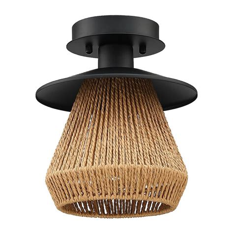 True Fine Riata 1-Light Black/Tan LED Semi-Flush mount light at Lowes.com