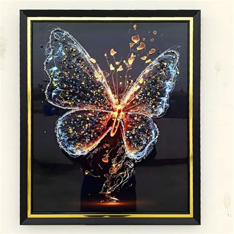 Butterfly Wall Art Framed Hanging 3D wall Painting with frame and Stone ...