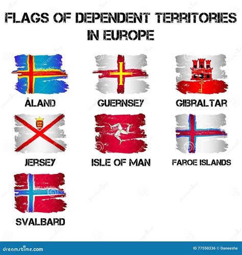 Flags of Europe Dependent Territories from Brush Strokes Stock Vector - Illustration of paint ...