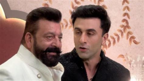 Sanjay Dutt Poses With Reel Life Sanju Ranbir Kapoor At Anant-Radhika's ...