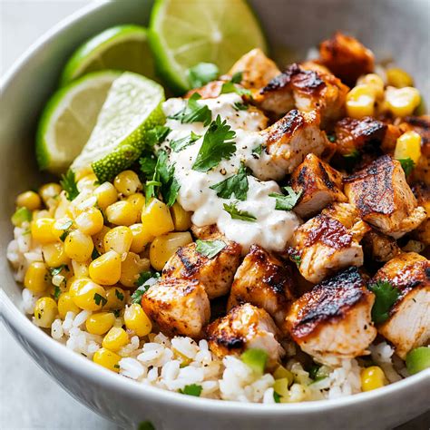 Mexican Street Corn Chicken Rice Bowl