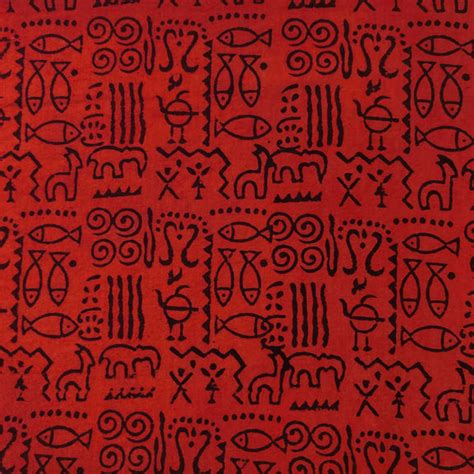 Pure Cotton Madder Vegetable Dyed Ajrak Fabric With Black Tribal Motif ...