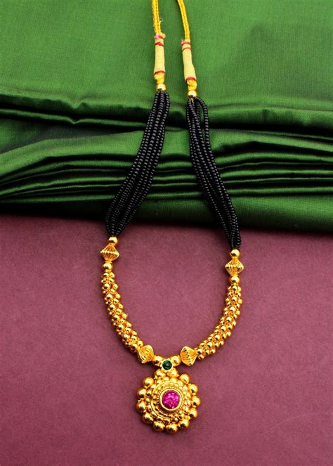 GOLDEN BEADED MALHAR MANGALSUTRA – Sonchafa