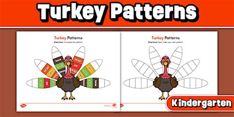 Kindergarten Turkey Patterns Worksheet