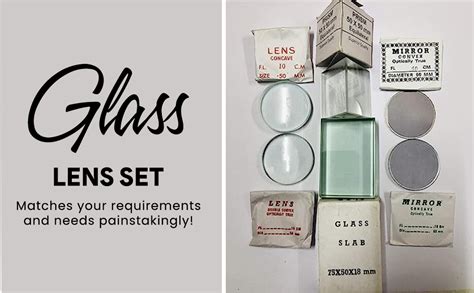The WKM Glass Lens Set- Glass Slab, Prism, Concave Lens and Mirror ...