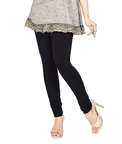 Buy Begonia Black Cotton Spandex Churidar Leggings at Amazon.in
