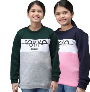 Trendy World Full Sleeve Color Block Girls Sweatshirt - Buy Trendy ...