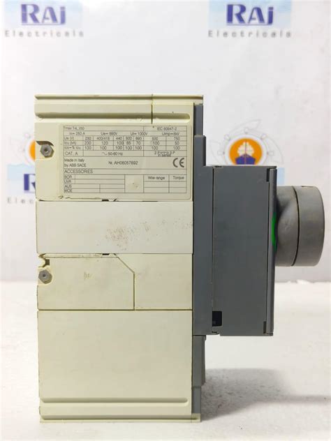 ABB TMAX T4L 250 50AMP CIRCUIT BREAKER MCCB 3 POLE WITH ROTARY HANDLE ...