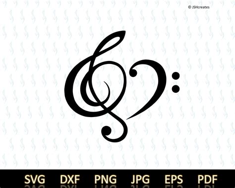 Treble Clef Svg Bass Clef Svg Heart Svg Music Notes Svg - Etsy Israel