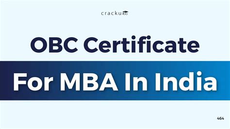 OBC Certificate For MBA, Eligibility, Documents Required