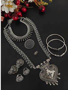 Naman Arts Brass Silver Jewellery Set Price in India - Buy Naman Arts ...
