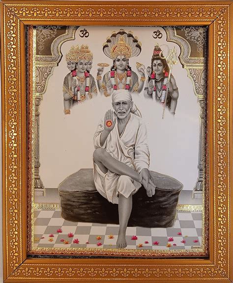 Shree Handicraft Lord Sai Baba Wall Decor Painting : Amazon.in: Home ...