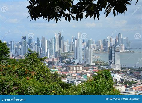 Panorama Panama City Skyline in Panama Editorial Stock Photo - Image of ...