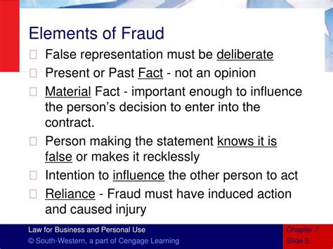 Elements Of Fraudulent Misrepresentation