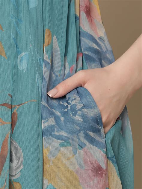 Buy Blue Chiffon Maternity Dress
