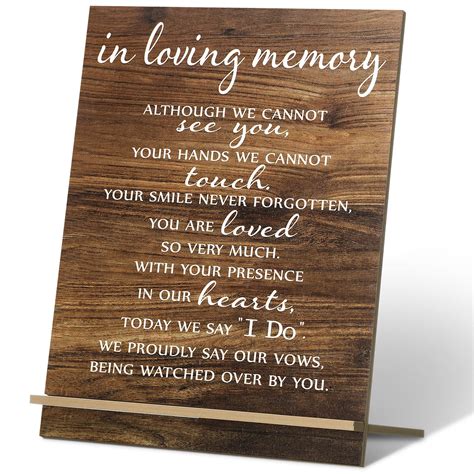 Buy Chunful Memorial Table Sign for Wedding, Acrylic Wooden Wedding ...