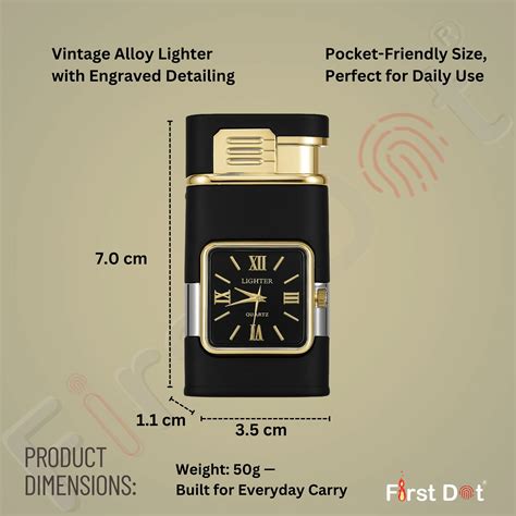 Premium ChronoLite Clock Lighter – Lighter for Men Black – First Dot