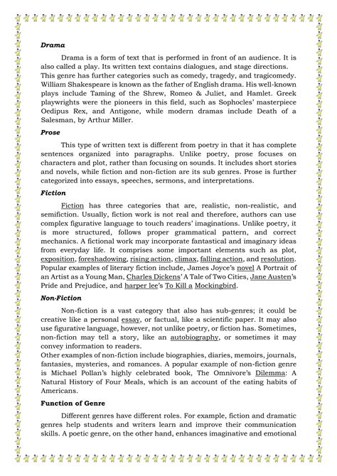 Literary Genres and their Elements, and Structures and Traditions from ...