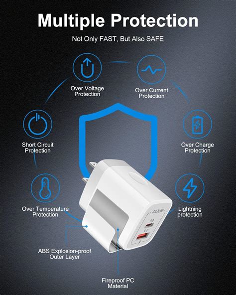 AILKIN 3Pack Dual Port USB-C Wall Plug-in USBC Charger, India | Ubuy