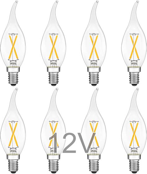 12V E12 Candelabra LED Light Bulbs - Soft Warm 2700K 2W (Only for 12 ...