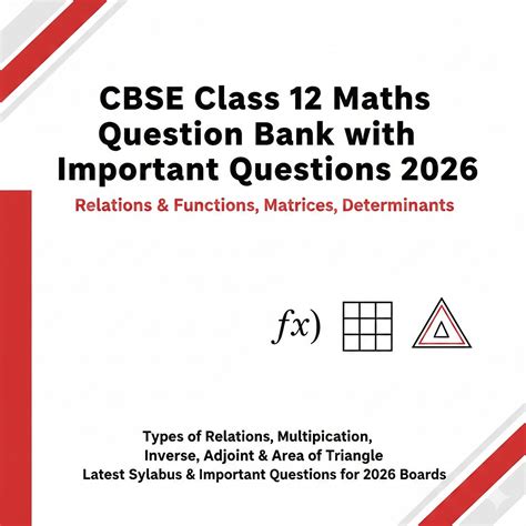 CBSE Class 12 Maths Question Bank with Important Questions 2026 ...