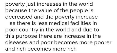 "Poverty is increasing in some part of world"? Explain - Brainly.in