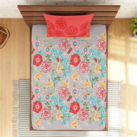Buy SPACES Atrium Plus Printed 2-Piece Single Bedsheet Set - 1.52 m x 2 ...