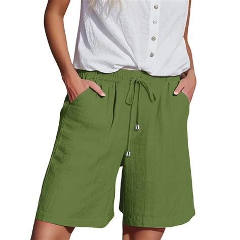 Audhol Comfy Shorts for Women, Womens Casual Solid Side Pockets Pants ...