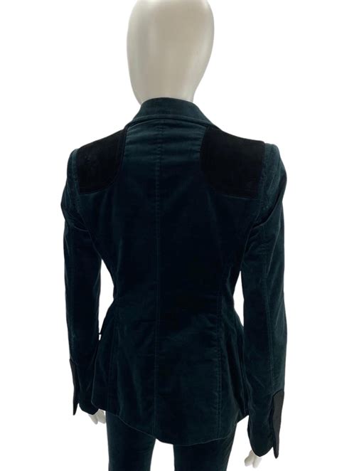 2005 Vintage Gucci Dark Green Velvet Pant Suit 38 - 2 For Sale at ...