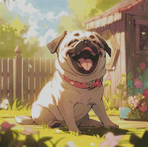 Sakura.ai Happy Mops Welpi 50x50 56 Farben | Ai Art – PichuMoonArt