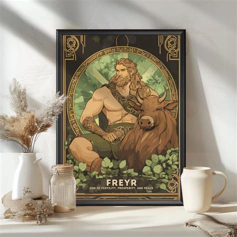 Freyr God Poster, Freyr Nordic God, Freyr Norse God, Norse Mythology ...