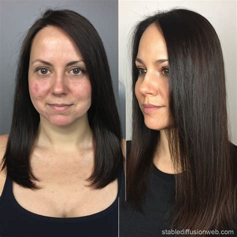 Before and After Keratin Treatment Hair Collage | Stable Diffusion Online