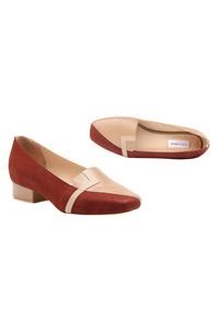 Buy Beige Alma Colorblock Block Heels by OCEEDEE Online at Aza Fashions.