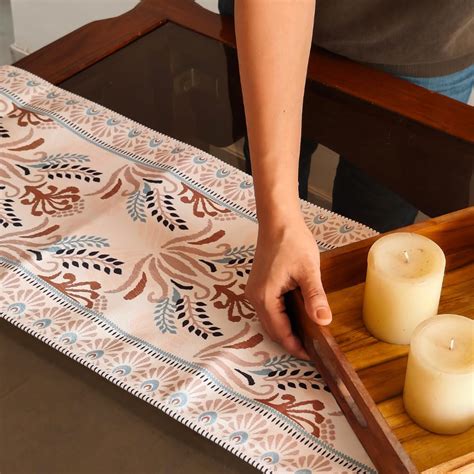 Buy Akira Furnishings, 4/6 Seater Dining Table Runner, Cotton Canvas ...