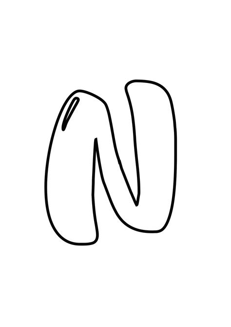 Download Printable Bubble Letter N - Bubble Letters