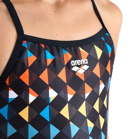 Arena Carnival Girl's Swimsuit | Lightdrop Back | Black- Black Multi ...
